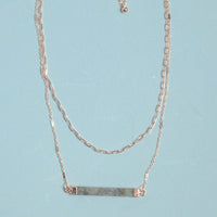 Stone Bar Layered Necklace - Necklaces - Nail Polish at Beyond Polish