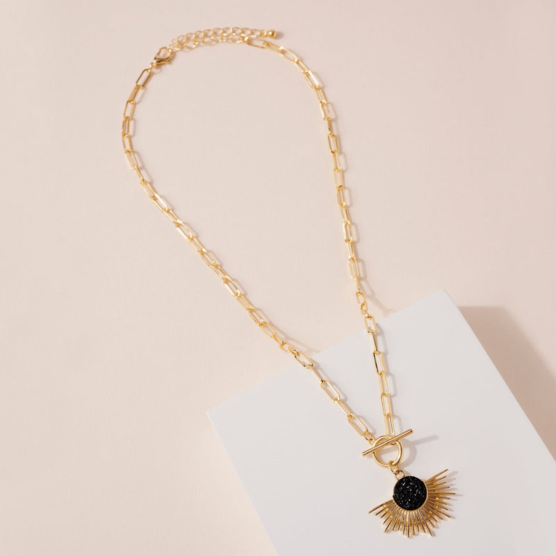 Sun Burst Druzy Necklace - Necklaces - Nail Polish at Beyond Polish