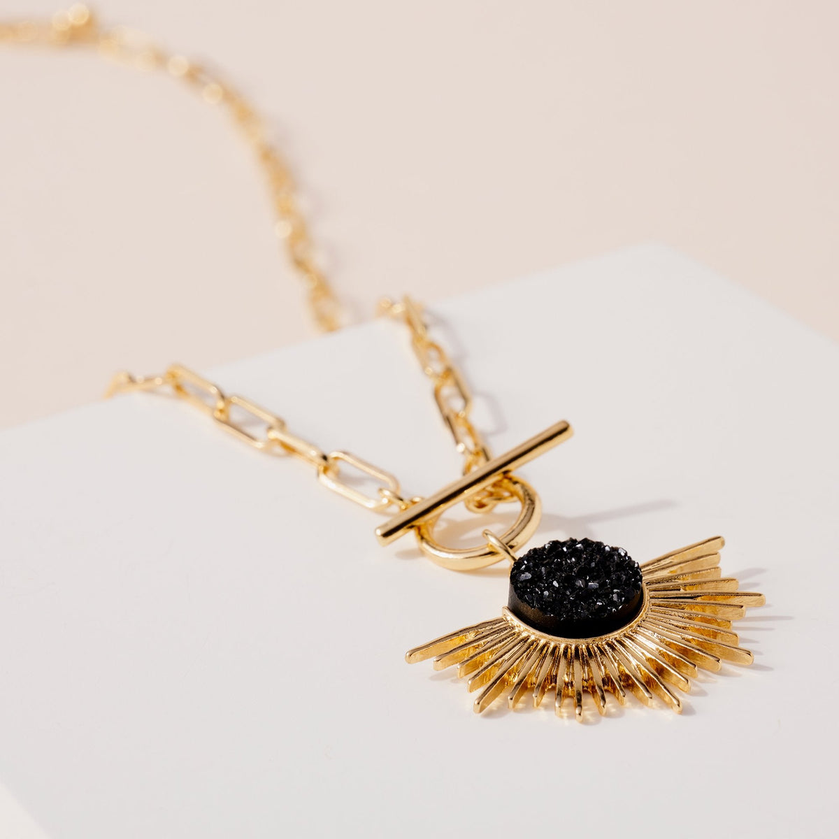 Sun Burst Druzy Necklace - Necklaces - Nail Polish at Beyond Polish