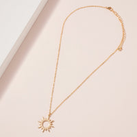Sun Pendant Necklace in Gold - Necklaces - Nail Polish at Beyond Polish