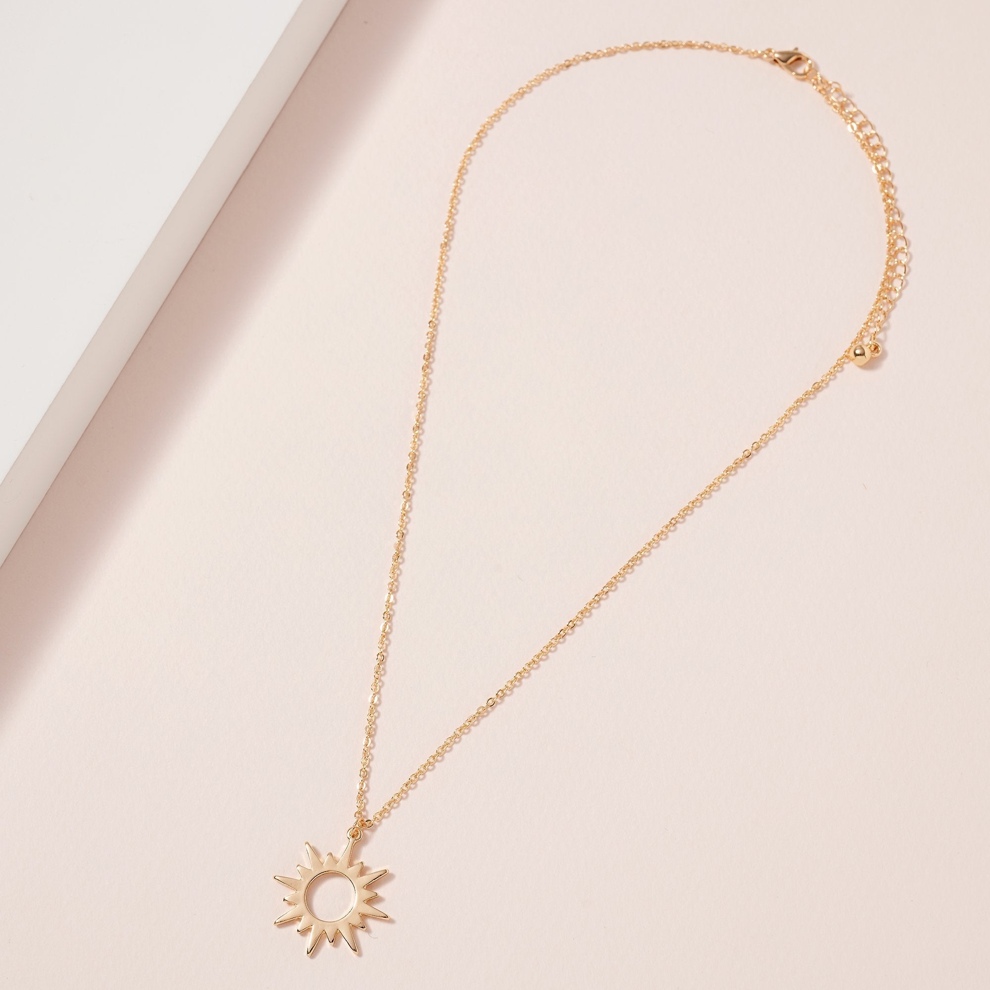 Sun Pendant Necklace in Gold - Necklaces - Nail Polish at Beyond Polish