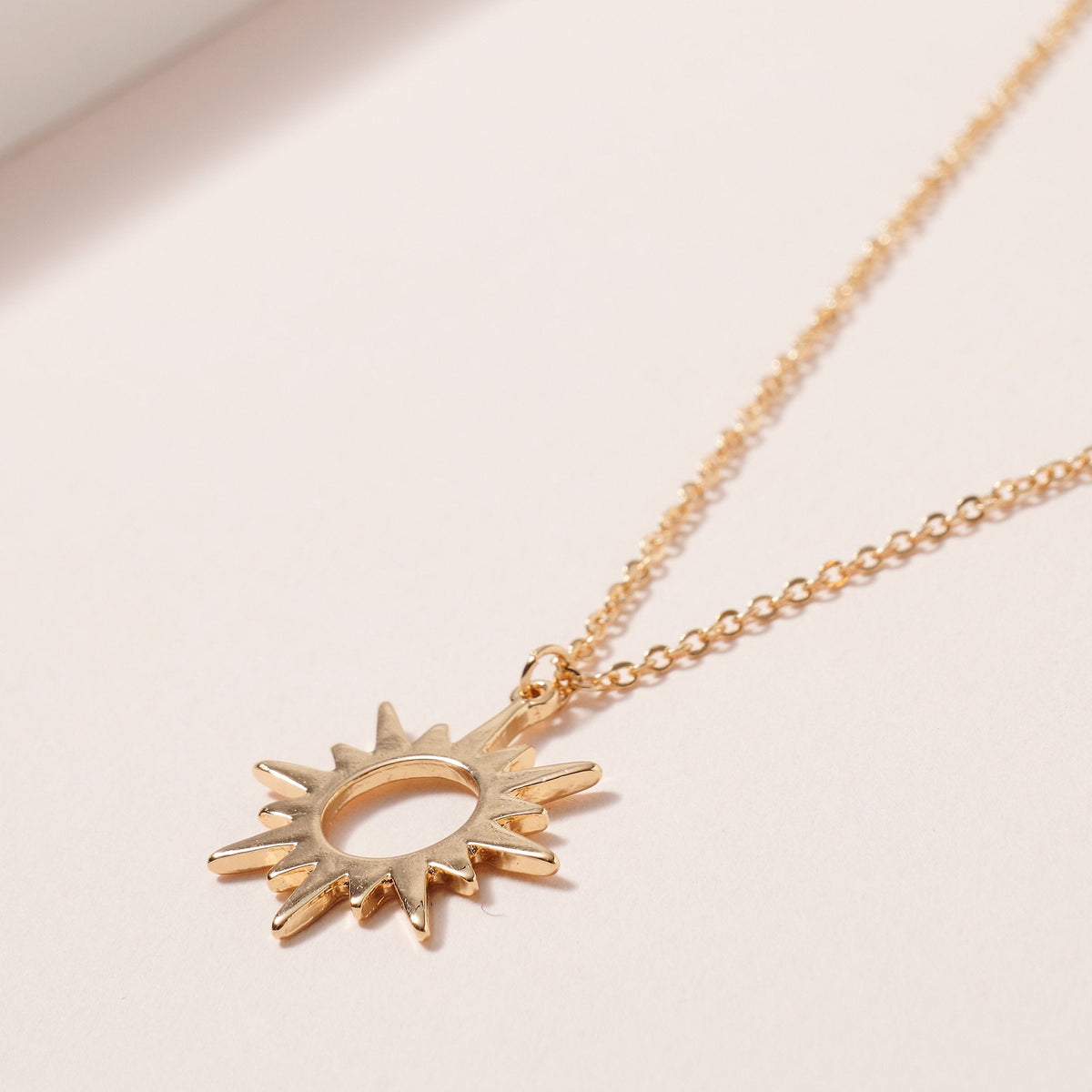 Sun Pendant Necklace in Gold - Necklaces - Nail Polish at Beyond Polish