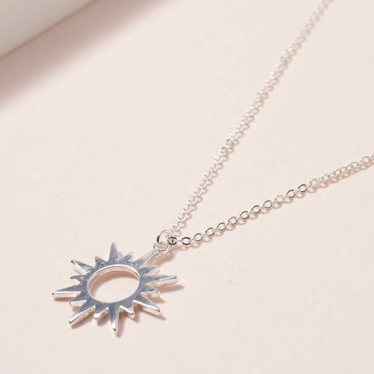 Sun Pendant Necklace in Silver - Necklaces - Nail Polish at Beyond Polish