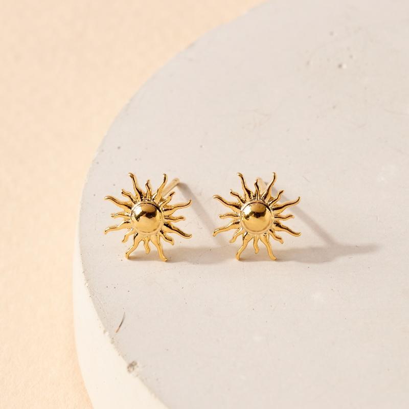 Sun Stud 14K Earrings in Gold - Earrings - Nail Polish at Beyond Polish