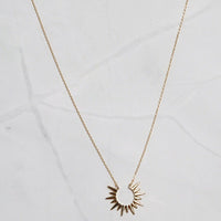 Sunburst 14K Gold Plated Necklace - Necklaces - Nail Polish at Beyond Polish