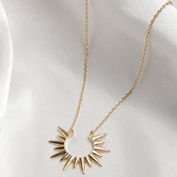 Sunburst 14K Gold Plated Necklace - Necklaces - Nail Polish at Beyond Polish