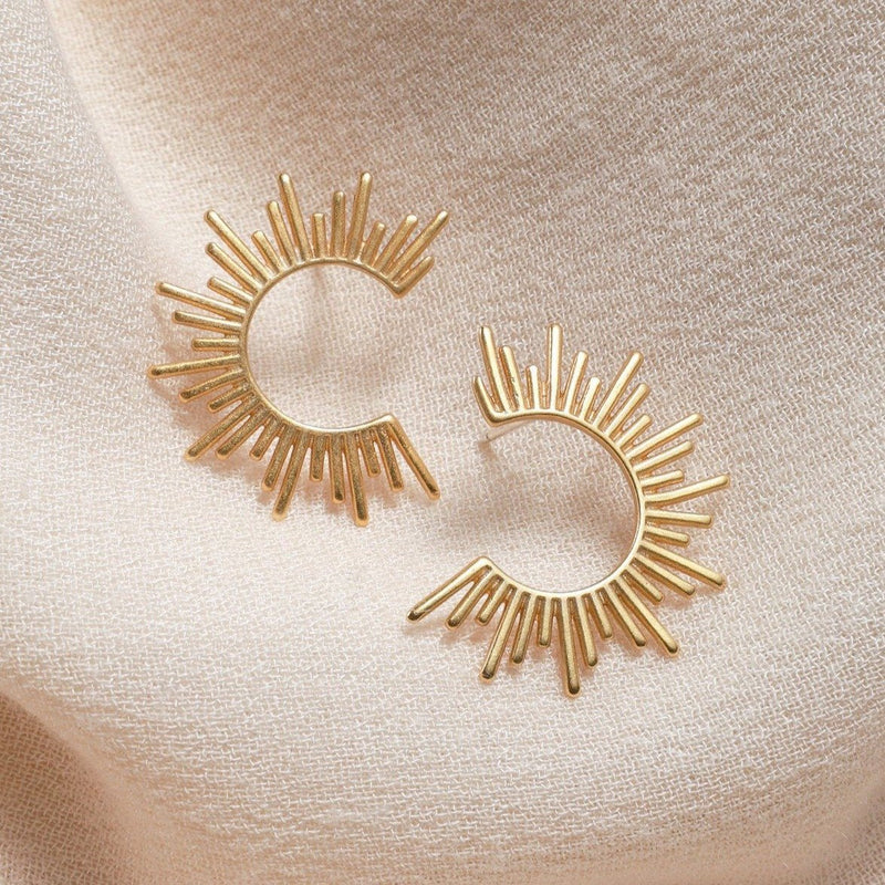 Sunburst Gold Earrings - Earrings - Nail Polish at Beyond Polish