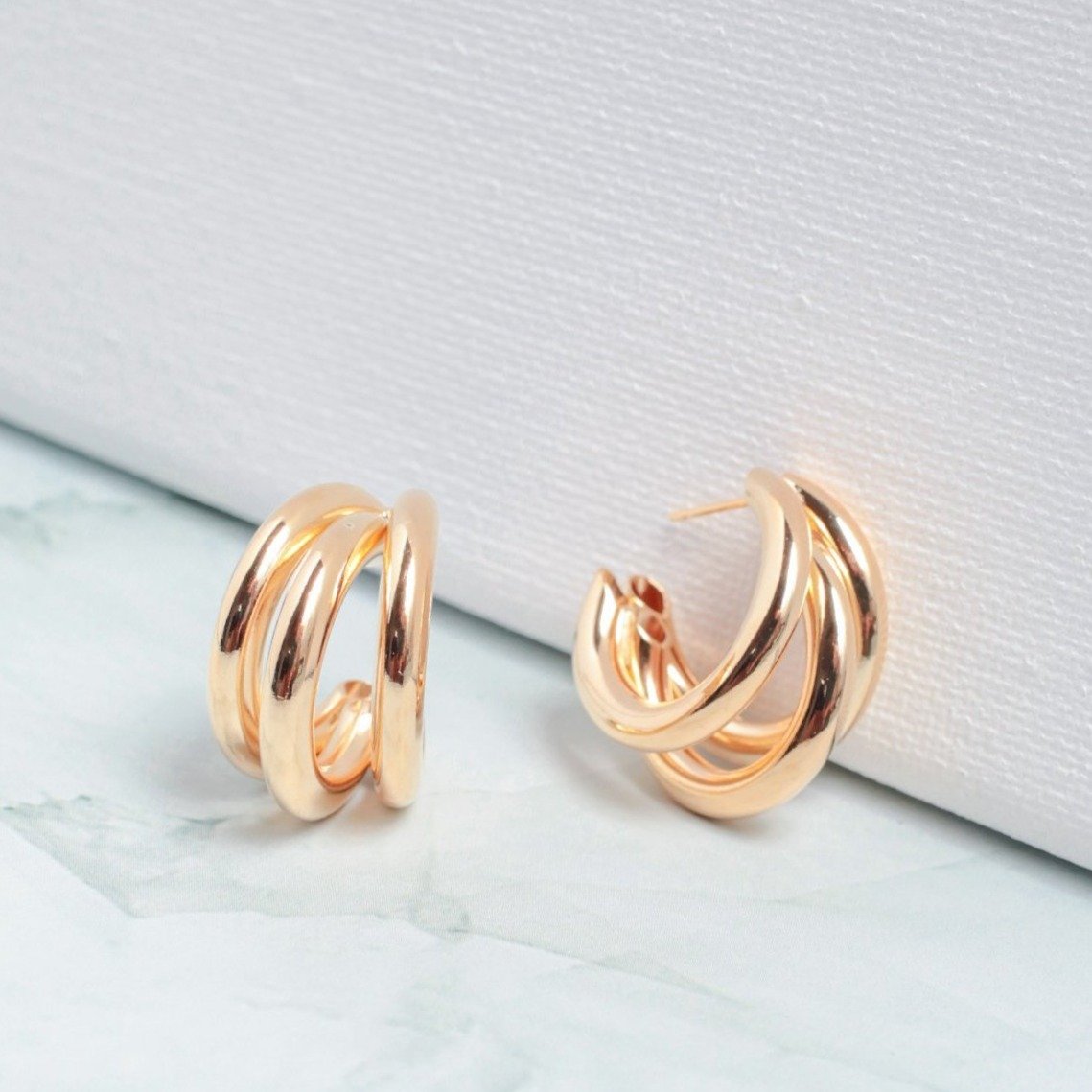 Triple Hoop Earrings - Earrings - Nail Polish at Beyond Polish