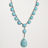 Turquoise Marble Statement Necklace - Necklaces - Nail Polish at Beyond Polish