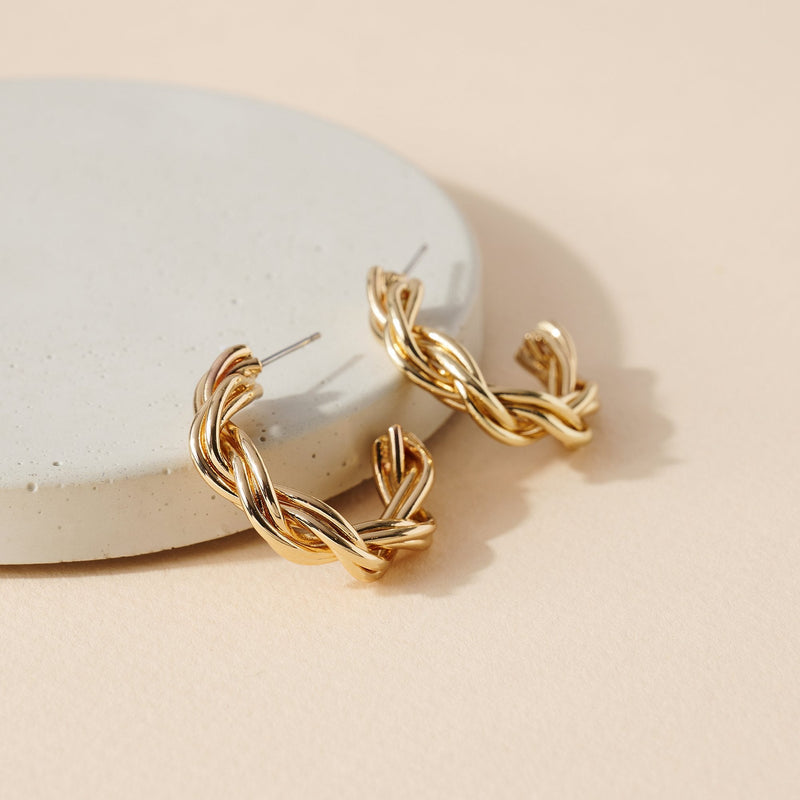Twisted Hoop Earrings - Earrings - Nail Polish at Beyond Polish