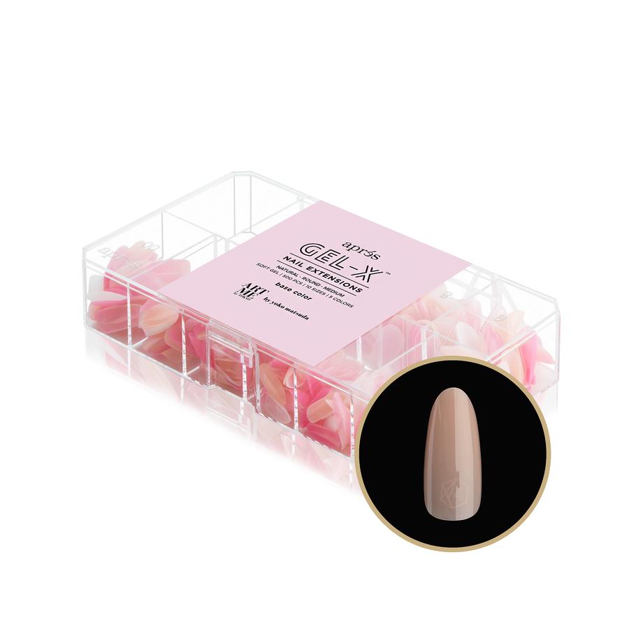 apres - ArtMe by Yoko x Apres Gel-X Tips - Base Color - Natural Round Medium - Nail Extensions - Nail Polish at Beyond Polish