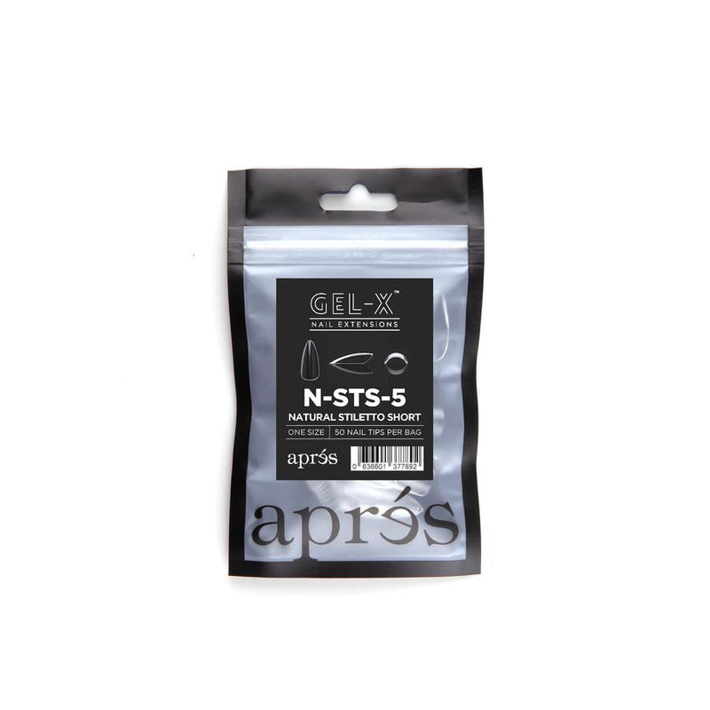 apres - Gel-X Refill Bags - Natural Stiletto Short Size 5 (50 pcs) - Nail Extensions - Nail Polish at Beyond Polish