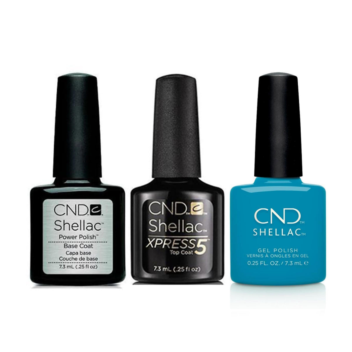 CND - Shellac Xpress5 Combo - Base, Top & Boats & Bikinis (0.25 oz) - Gel Polish - Nail Polish at Beyond Polish