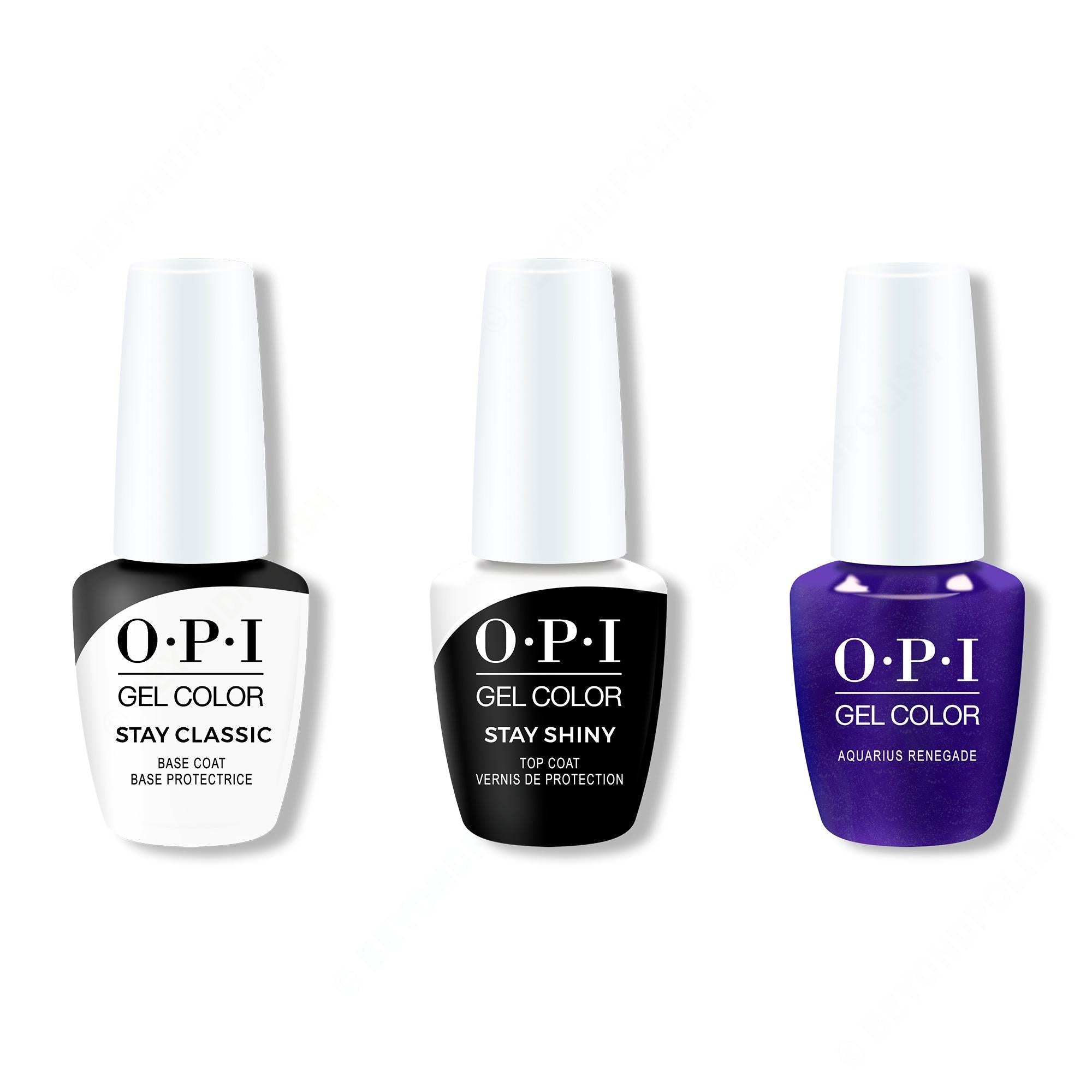 OPI - GelColor Combo - Stay Classic Base, Shiny Top & Aquarius Renegade - Gel Polish - Nail Polish at Beyond Polish