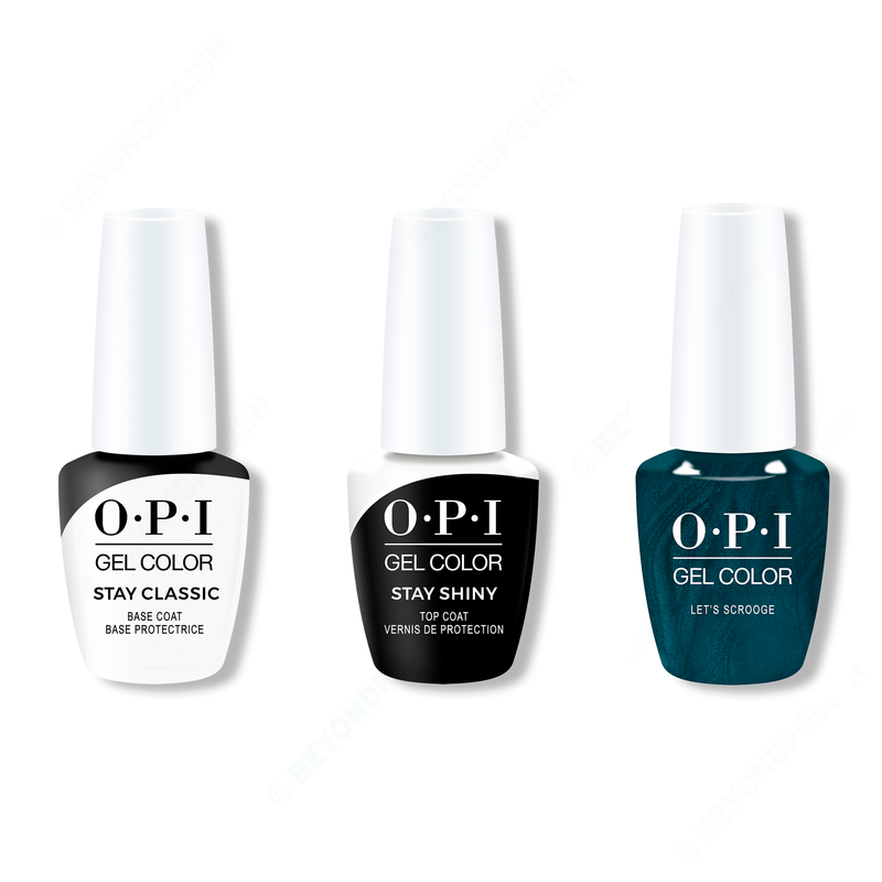 OPI - GelColor Combo - Stay Classic Base, Shiny Top & Let's Scrooge - Gel Polish - Nail Polish at Beyond Polish
