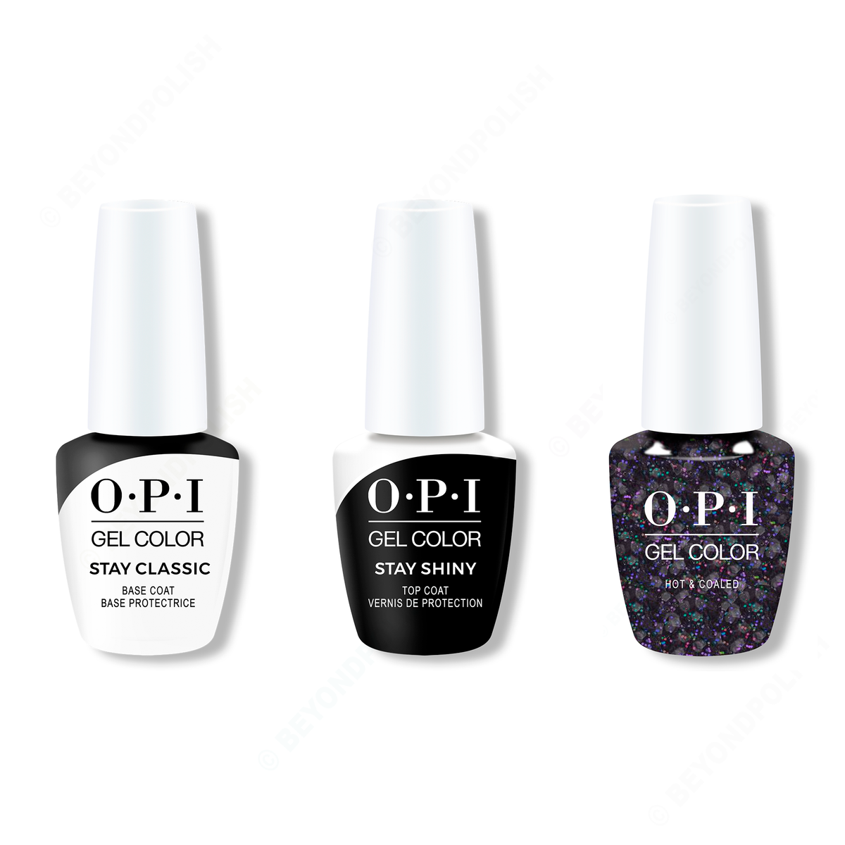OPI - GelColor Combo - Stay Classic Base, Shiny Top & Hot & Coaled - Gel Polish - Nail Polish at Beyond Polish