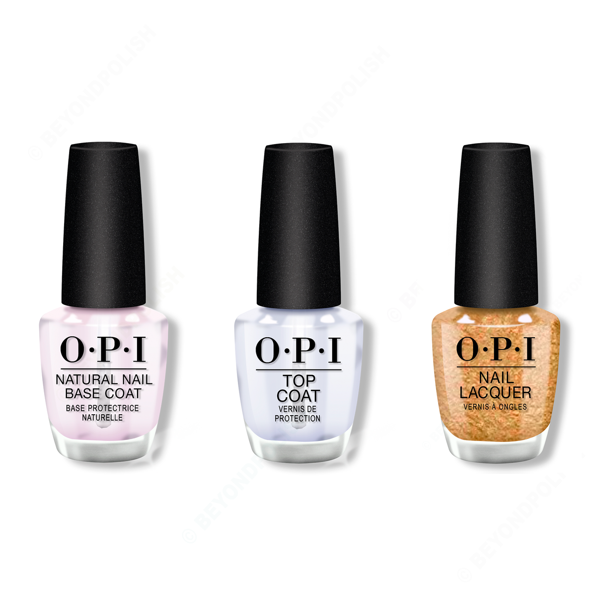 OPI - Nail Lacquer Combo - Base, Top & Five Golden Flings - Nail Lacquer - Nail Polish at Beyond Polish