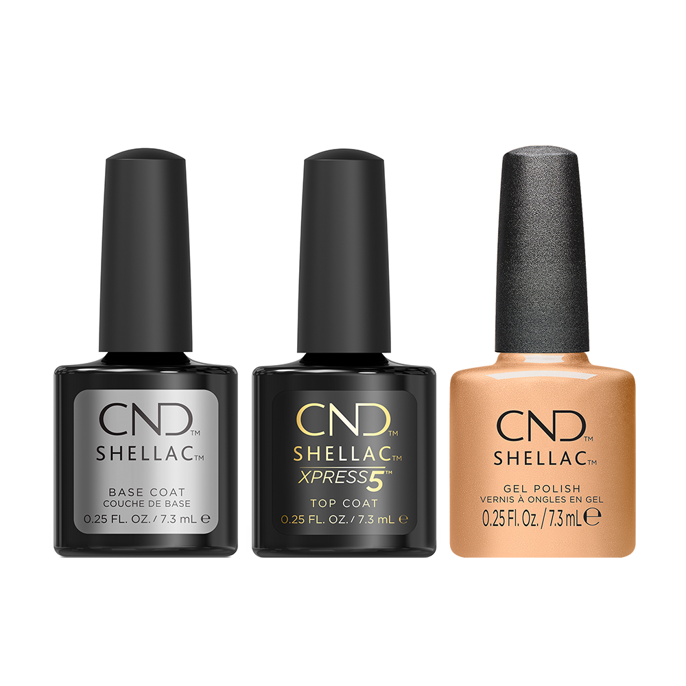 CND - Shellac Xpress5 Combo - Base, Top & It's Getting Golder (0.25 oz) - Gel Polish - Nail Polish at Beyond Polish