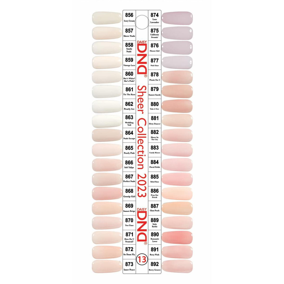DND - Gel & Lacquer Swatch - Single #13 (Sheer Collection) - Manicure & Pedicure Tools - Nail Polish at Beyond Polish
