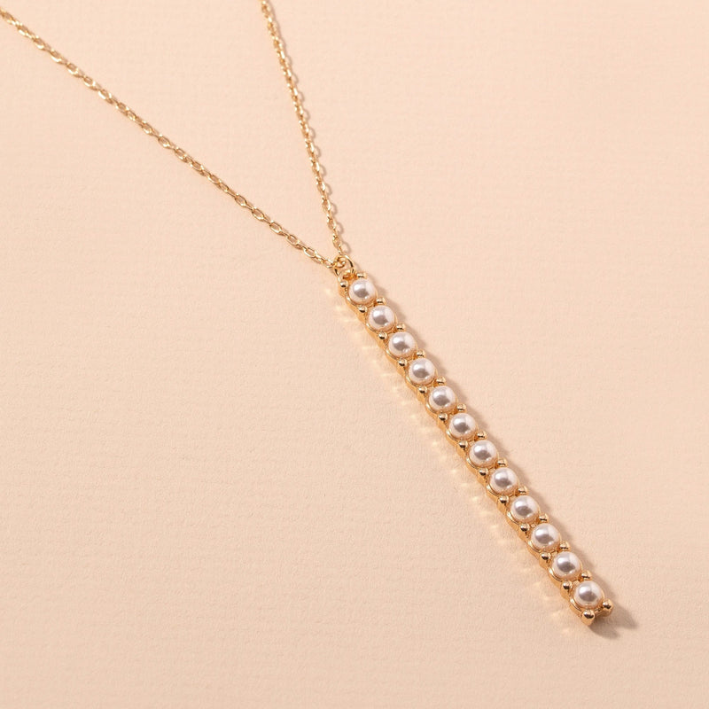 Pearl Bar Pendant Necklace - Necklaces - Nail Polish at Beyond Polish