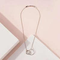 Simple O Rings Linked Short Necklace - Necklaces - Nail Polish at Beyond Polish