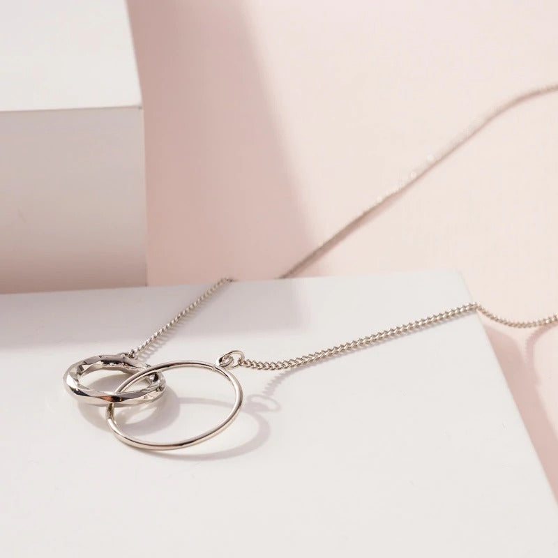 Simple O Rings Linked Short Necklace - Necklaces - Nail Polish at Beyond Polish