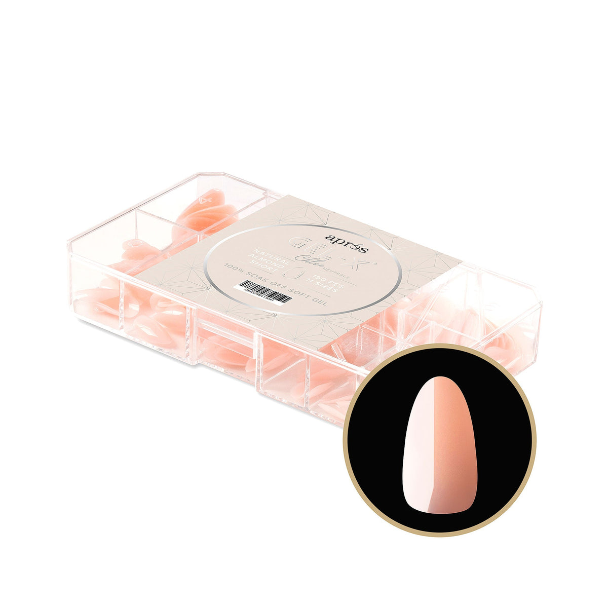 apres - Neutrals Gel-X Tips 2.0 - Chloe Natural Almond Short (150 pcs) - Nail Extensions - Nail Polish at Beyond Polish