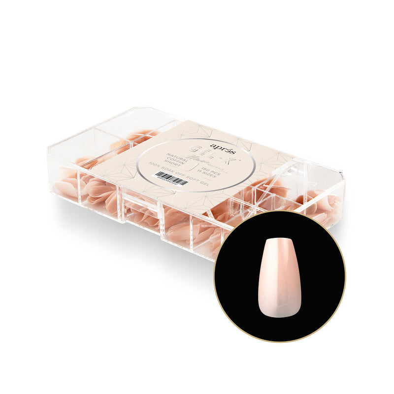 Apres - Neutrals Gel-X Tips - Maisie Coffin Short (150 pcs) - Nail Extensions - Nail Polish at Beyond Polish