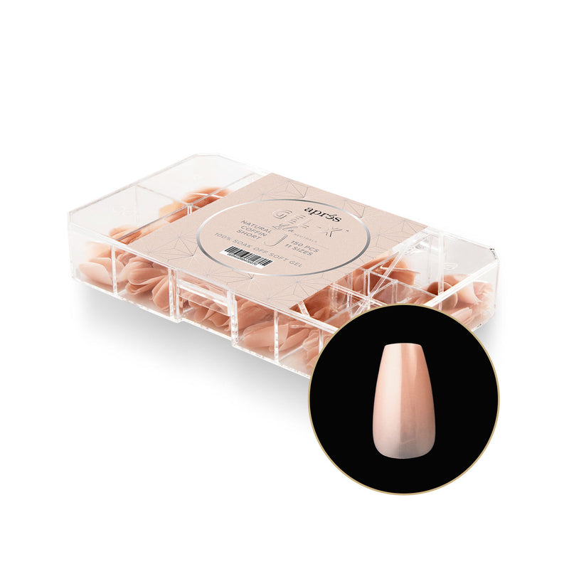 Apres - Neutrals Gel-X Tips - Lila Coffin Short (150 pcs) - Nail Extensions - Nail Polish at Beyond Polish