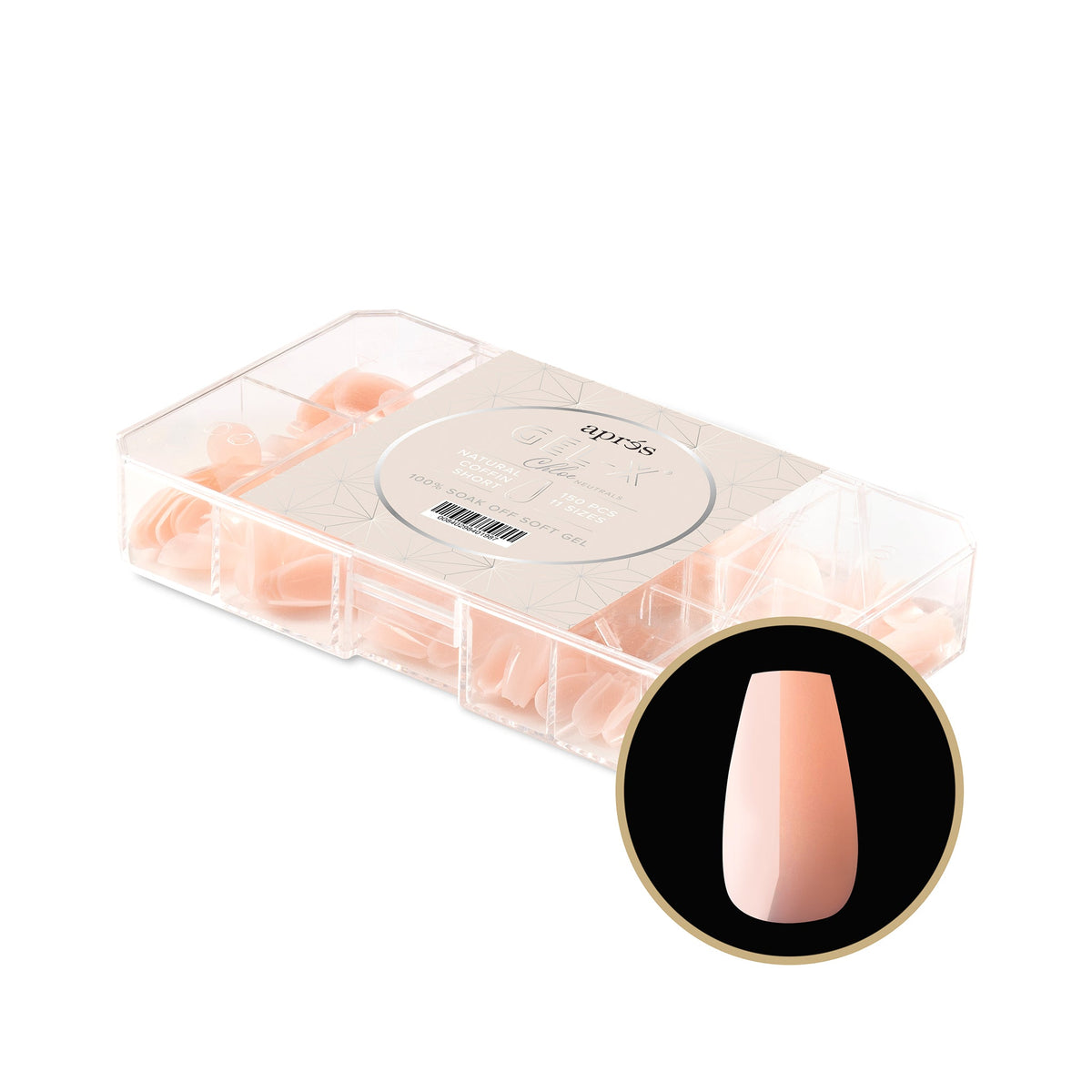 apres - Neutrals Gel-X Tips 2.0 - Chloe Natural Coffin Short (150 pcs) - Nail Extensions - Nail Polish at Beyond Polish