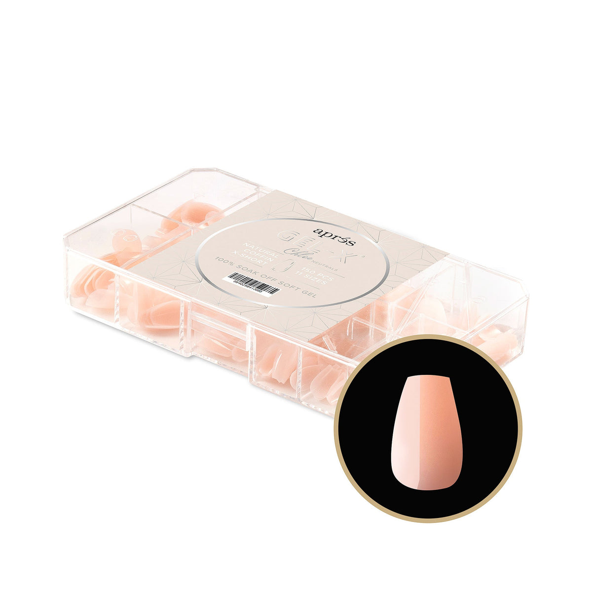 apres - Neutrals Gel-X Tips 2.0 - Chloe Natural Coffin Extra Short (150 pcs) - Nail Extensions - Nail Polish at Beyond Polish