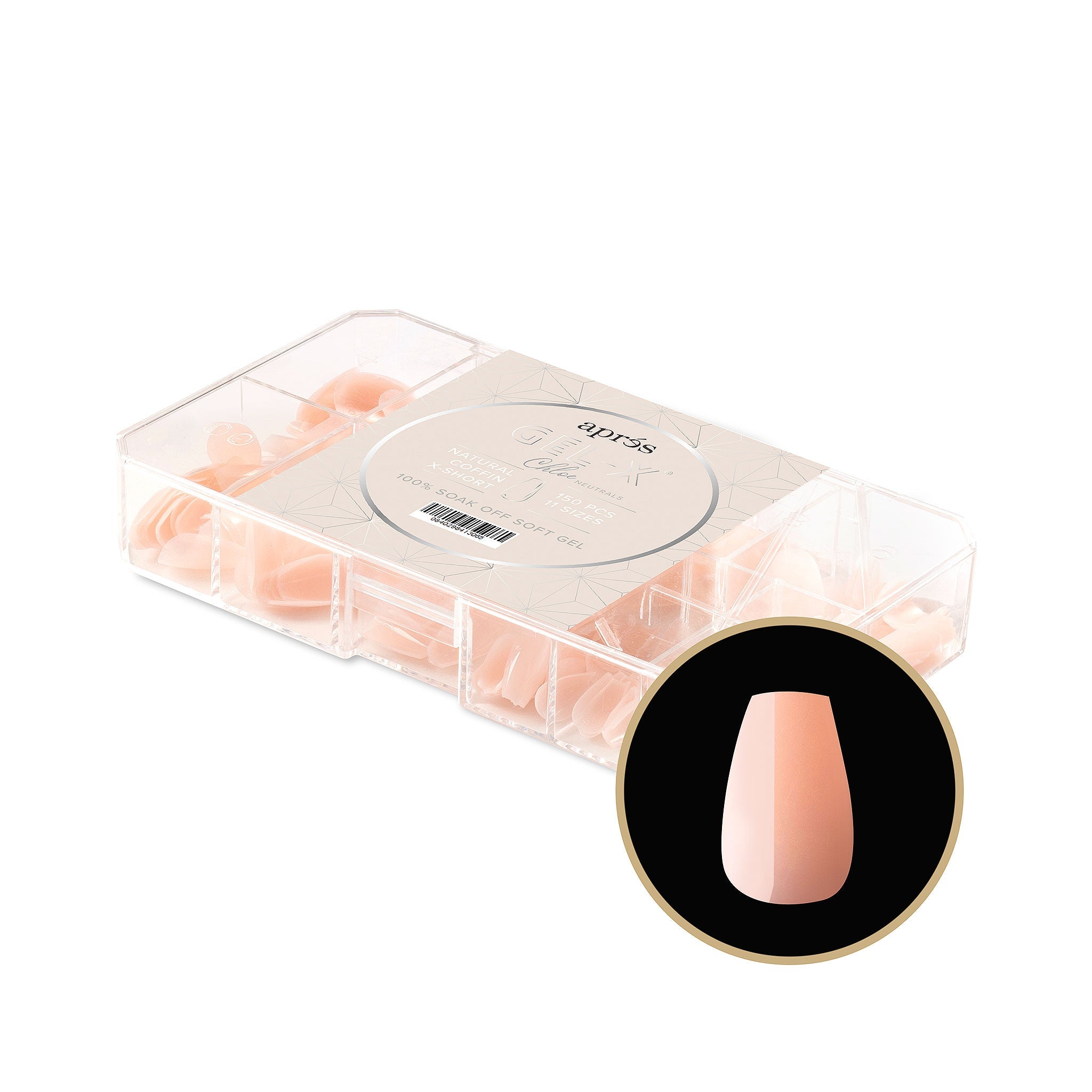 apres - Neutrals Gel-X Tips 2.0 - Chloe Natural Coffin Extra Short (150 pcs) - Nail Extensions - Nail Polish at Beyond Polish