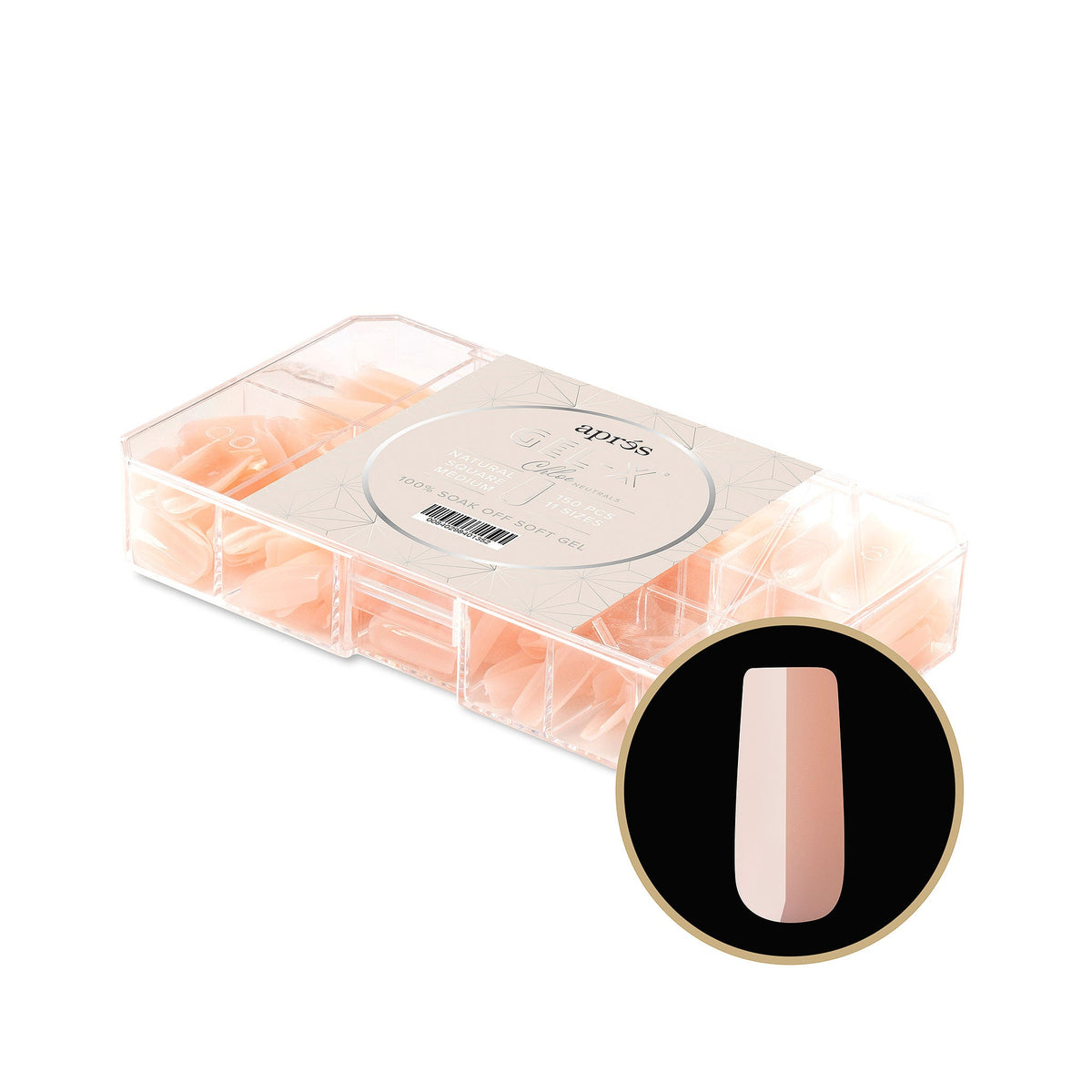 apres - Neutrals Gel-X Tips 2.0 - Chloe Natural Square Medium (150 pcs) - Nail Extensions - Nail Polish at Beyond Polish