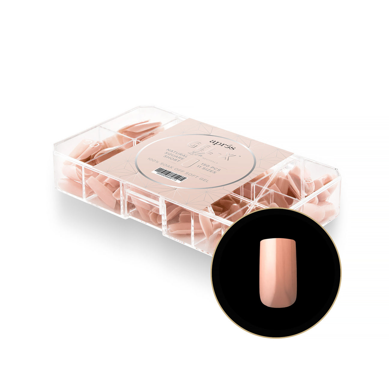 Apres - Neutrals Gel-X Tips - Lila Square Short (150 pcs) - Nail Extensions - Nail Polish at Beyond Polish