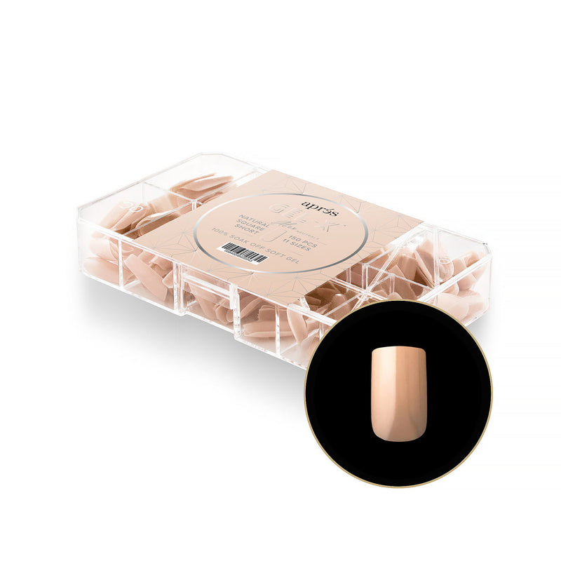Apres - Neutrals Gel-X Tips - Alex Square Short (150 pcs) - Nail Extensions - Nail Polish at Beyond Polish