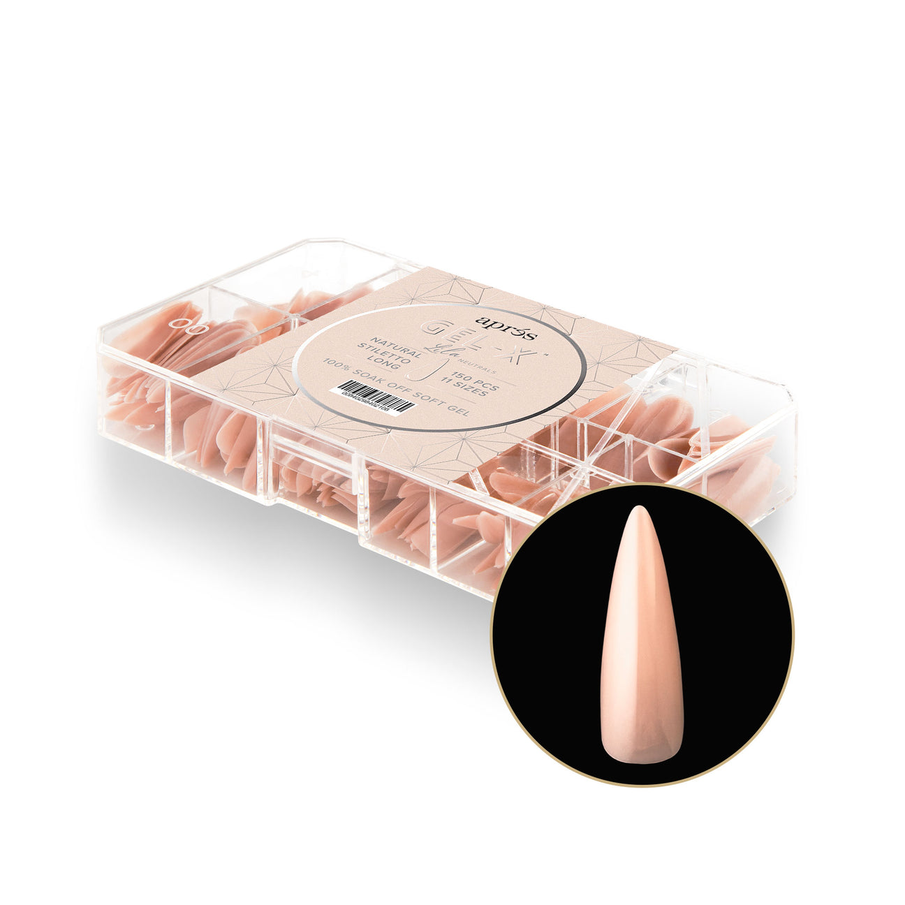 Apres - Neutrals Gel-X Tips - Lila Stiletto Long (150 pcs) - Nail Extensions - Nail Polish at Beyond Polish