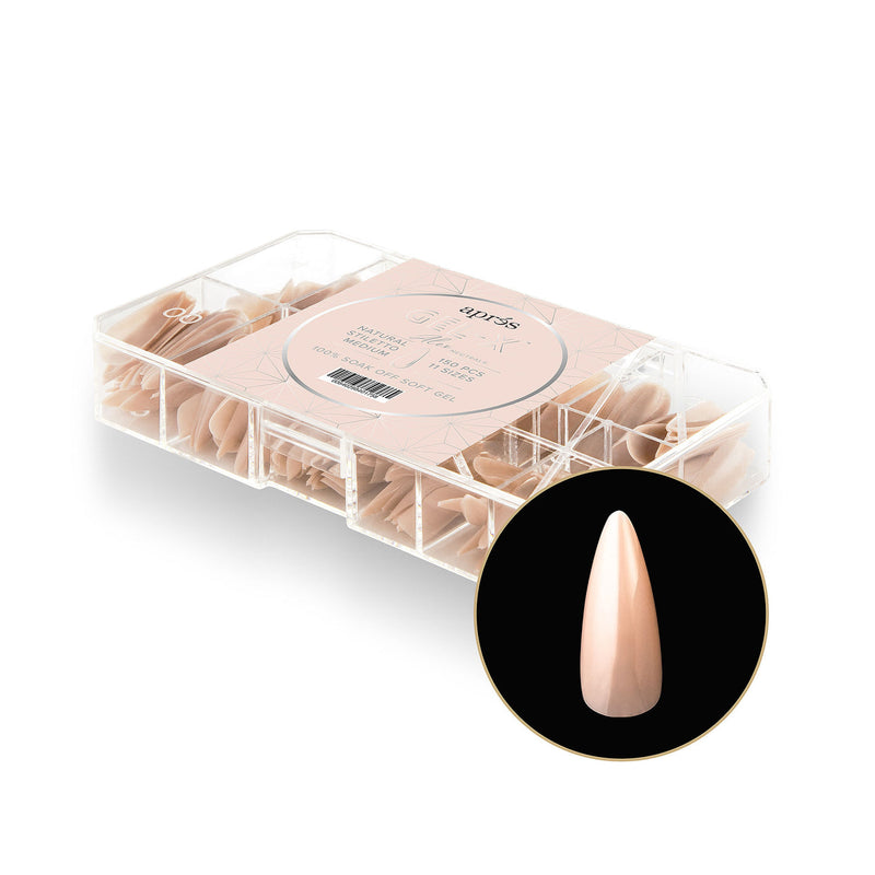 Apres - Neutrals Gel-X Tips - Alex Stiletto Medium (150 pcs) - Nail Extensions - Nail Polish at Beyond Polish