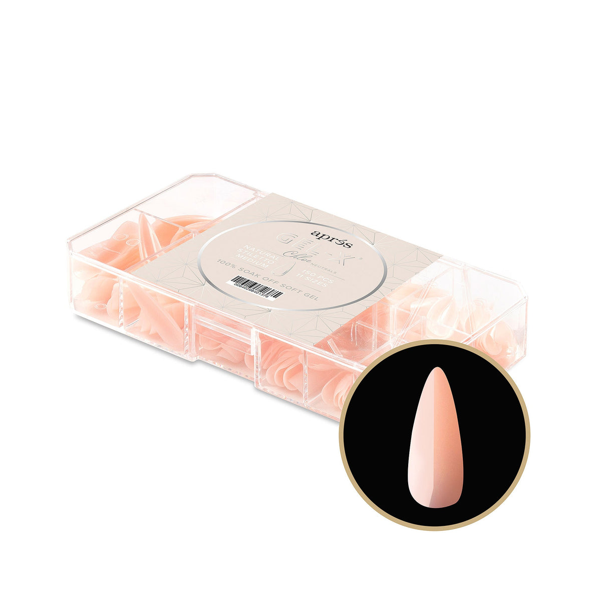 apres - Neutrals Gel-X Tips 2.0 - Chloe Natural Stiletto Medium (150 pcs) - Nail Extensions - Nail Polish at Beyond Polish
