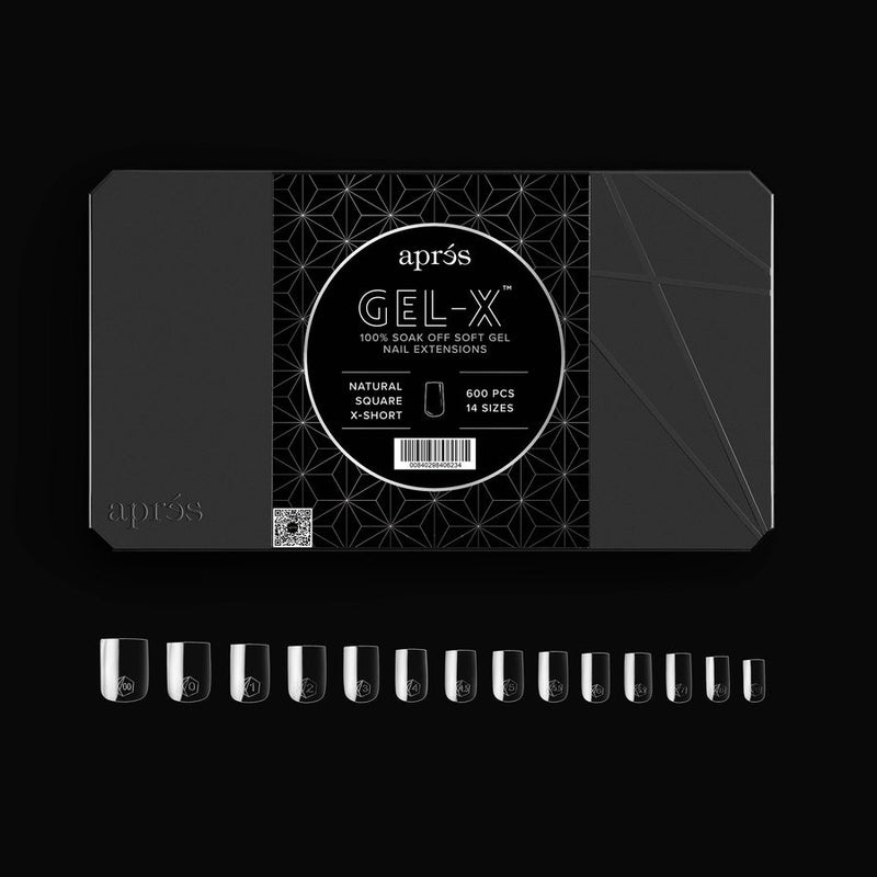 apres - Gel-X Tips 2.0 - Natural Square Extra Short (600 pcs) - Nail Extensions - Nail Polish at Beyond Polish