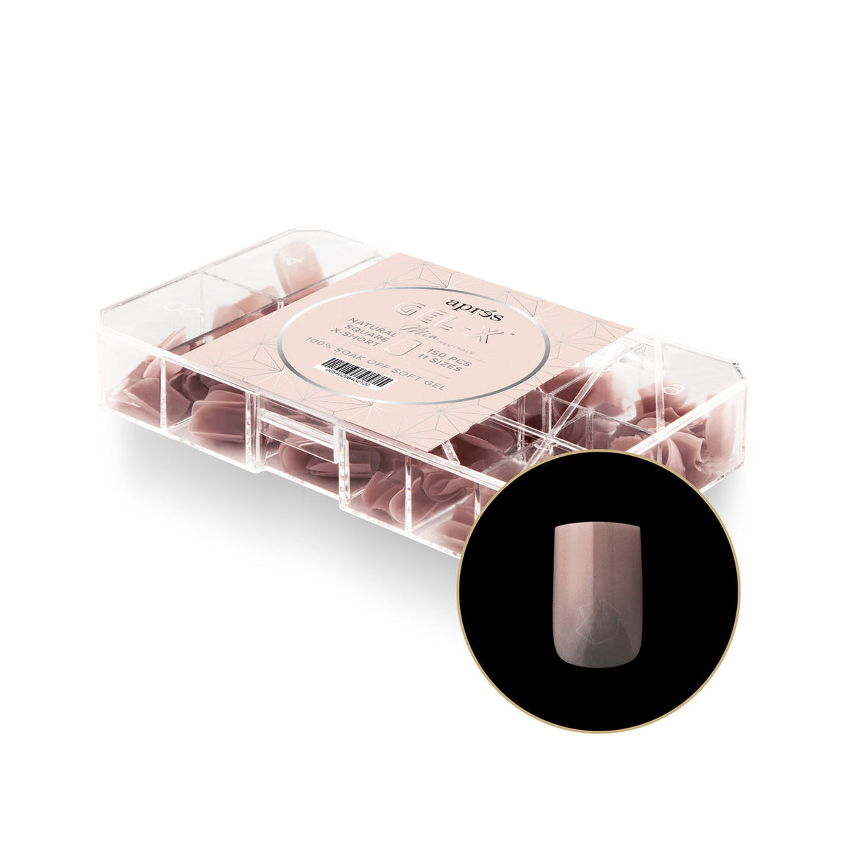 Apres - Neutrals Gel-X Tips - Mia Square Extra Short (150 pcs) - Nail Extensions - Nail Polish at Beyond Polish