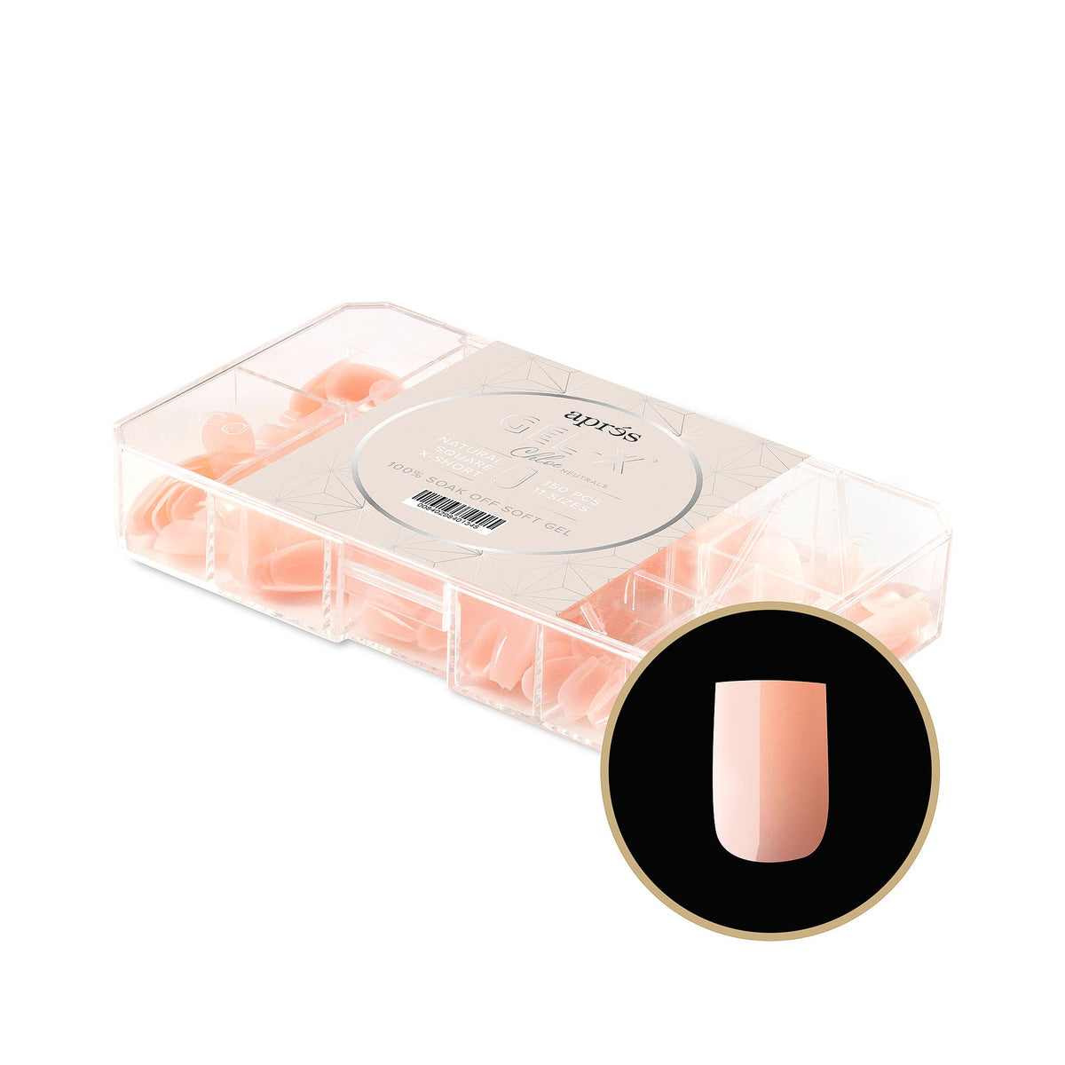 apres - Neutrals Gel-X Tips 2.0 - Chloe Natural Square Extra Short (150 pcs) - Nail Extensions - Nail Polish at Beyond Polish