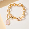 Stone Charm Metal Chain Linked Bracelet - Bracelets - Nail Polish at Beyond Polish