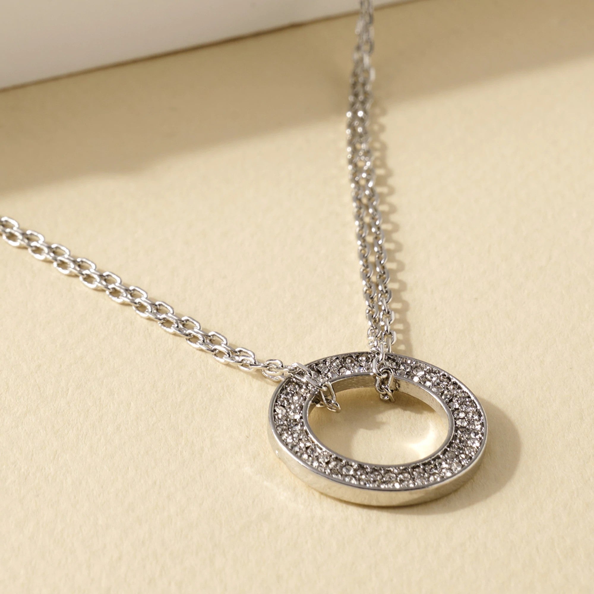 Layered Circle Pendant Chain Necklace - Necklaces - Nail Polish at Beyond Polish