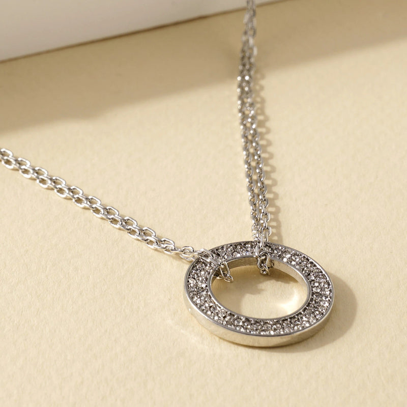 Layered Circle Pendant Chain Necklace - Necklaces - Nail Polish at Beyond Polish