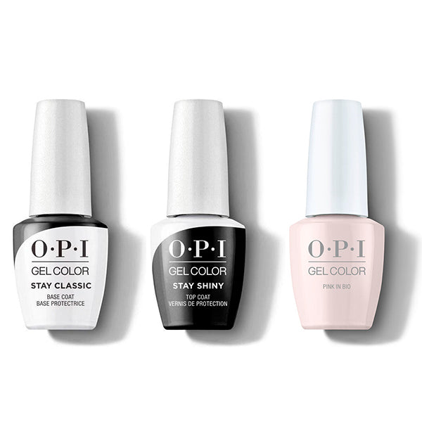 OPI - GelColor Combo - Stay Classic Base, Shiny Top & Pink In Bio - Gel Polish - Nail Polish at Beyond Polish