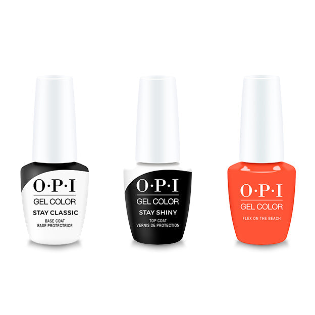 OPI - GelColor Combo - Stay Classic Base, Shiny Top & Flex On The Beach - Gel Polish - Nail Polish at Beyond Polish
