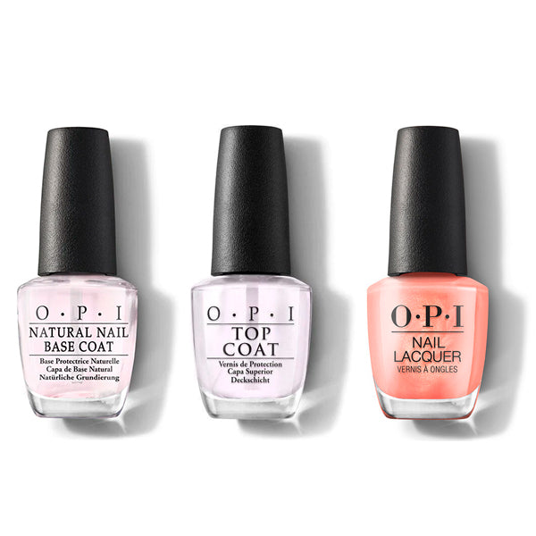 OPI - Nail Lacquer Combo - Base, Top & Data Peach - Nail Lacquer - Nail Polish at Beyond Polish
