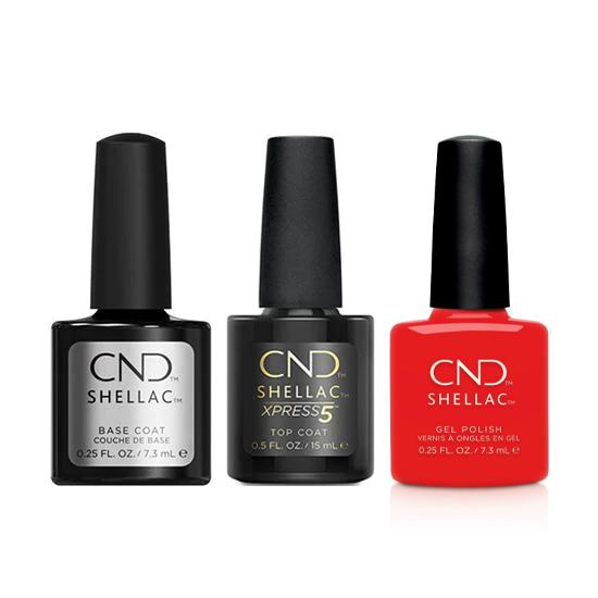 CND - Shellac Xpress5 Combo - Base, Top & Poppy Fields - Gel Polish - Nail Polish at Beyond Polish