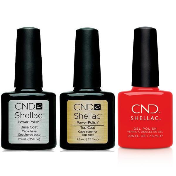 CND - Shellac Combo - Base, Top & Poppy Fields - Gel Polish - Nail Polish at Beyond Polish