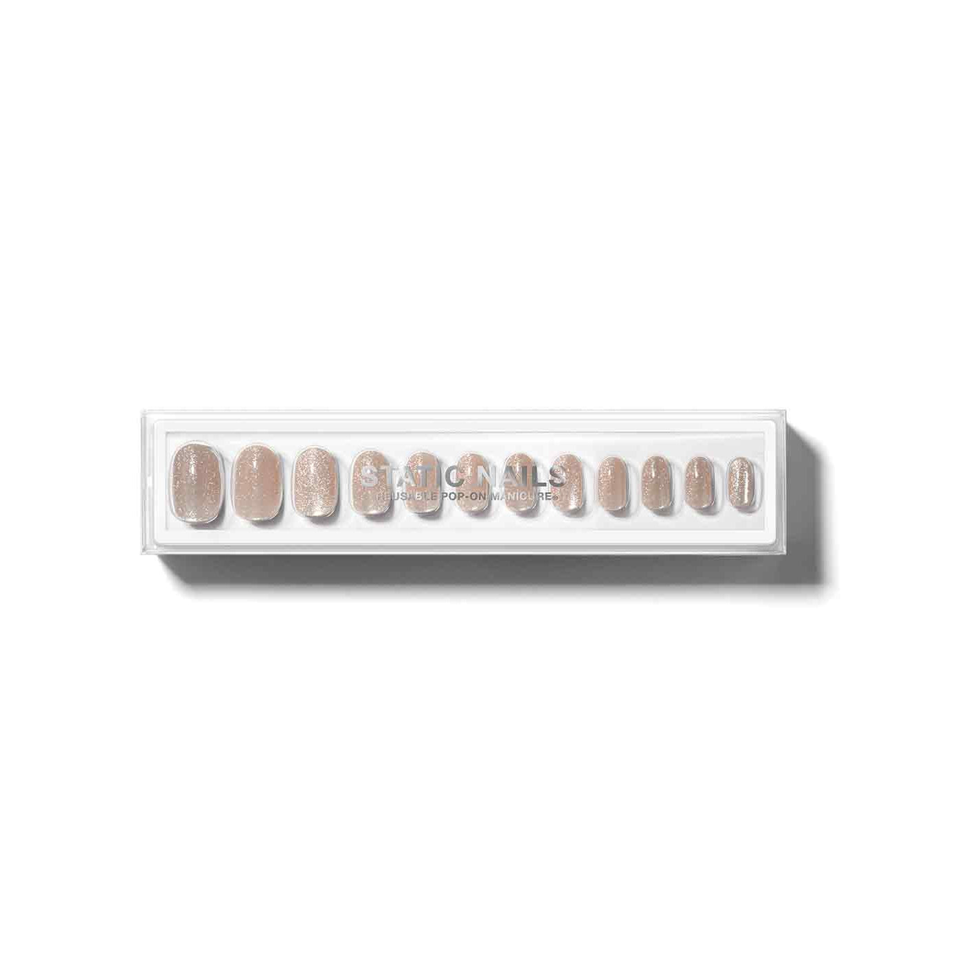 Static Nails - Reusable Pop-On Manicures - Pops For Champagne Round Velvet Effect - Nail Extensions - Nail Polish at Beyond Polish